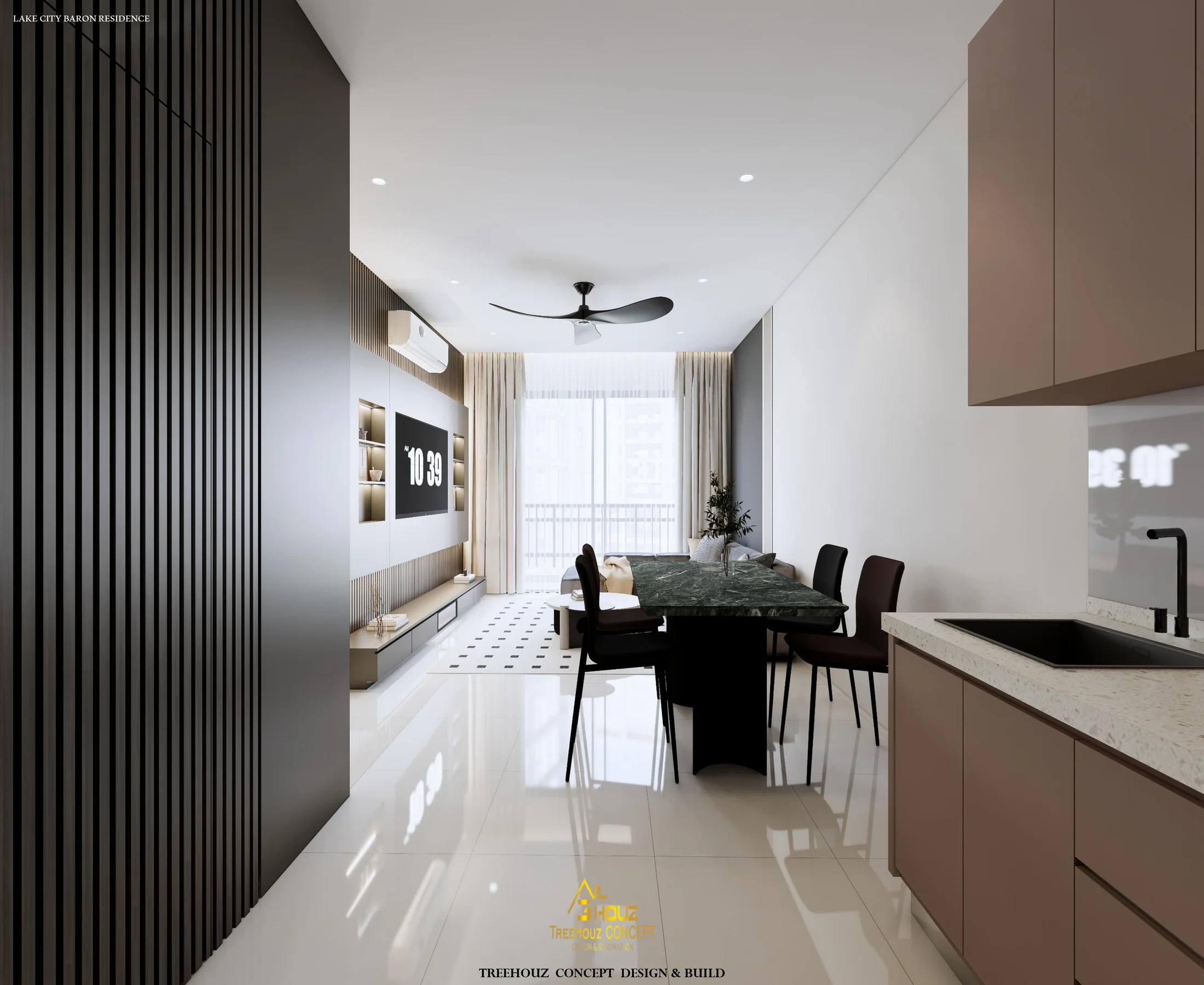 Baron Residence · 671 sq ft — interior view design visualization